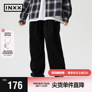 英克斯（inxx）Standby 潮流街頭寬松休閑褲情侶針織長褲XMD3230898 黑色 S