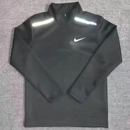 NBA CARES田徑體育生訓練套裝男女速干透氣跑步健身運動(dòng)休閑半拉鏈加絨套裝 黑拉鏈長(cháng)袖【反光條+勾】薄款 L 建議95-115斤