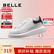 百麗七夕禮物厚底小白鞋女商場(chǎng)同款撞色板鞋Z2U1DCM5 白色黑尾 39