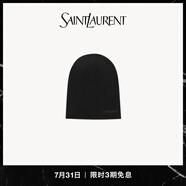 YSL圣羅蘭 女士SAINT LAURENT黑色山羊絨刺繡無檐便帽 黑色 M