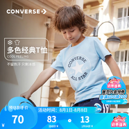 Converse匡威兒童裝男童短袖t恤夏季新款兒童T恤打底衫小女孩半袖套頭上衣 天空藍(lán) 常規(guī) 110 /56 【建議身高104-110cm】