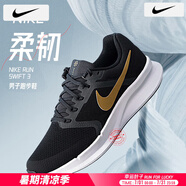 耐克（NIKE）男鞋25秋季新款休閑鞋網(wǎng)面透氣軟底耐磨跑步鞋緩震輕便登山鞋男 黑/金屬色/煤黑/白 39