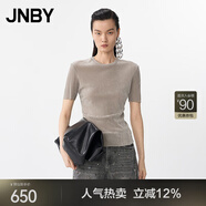 JNBY【商場同款】25夏新品T恤短袖圓領(lǐng)修身5X4110080 064/淺駝灰 L