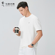 與狼共舞（DANCING WOLVES）【7A抗菌涼感含桑蠶絲】短袖T恤男夏季簡(jiǎn)約男士上衣 本白    XL