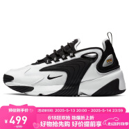 耐克NIKE休閑鞋女老爹鞋緩震ZOOM 2K休閑鞋AO0354-100白黑38