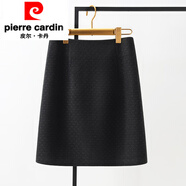 皮爾卡丹（pierre cardin）白色半身裙2025新款秋冬毛呢冬裙小個子一步裙高腰包臀顯瘦短裙女 黑色 S