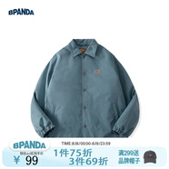 熊貓·本（ben.panda）棉服男潮牌翻領(lǐng)寬松休閑秋冬工裝棉衣多穿情侶外套 青碧藍（B款） L