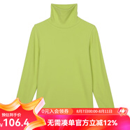 雲(yún)上生活秋冬復(fù)古休閑磨毛暖絨打底衫溫暖內(nèi)搭長袖高領(lǐng)T恤T6676F 黃綠色 L