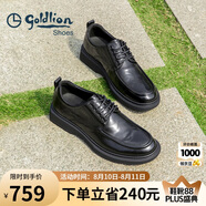金利來（goldlion）男鞋都市時尚復古正裝皮鞋舒適耐磨德比鞋50823024401A-黑色-38碼