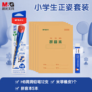 晨光（M&G）文具小學(xué)生正姿套裝 洞洞鉛筆作業(yè)本橡皮幼升小練字套裝學(xué)習(xí)用品 藍(lán)色系