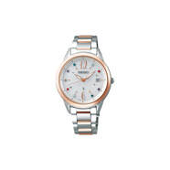 精工（SEIKO）Lukia系列 100米防水 太陽能石英機(jī)芯 不銹鋼表帶 日韓表 女表 白 白色表盤
