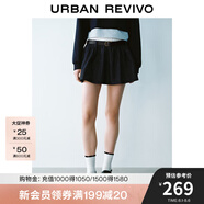 UR2025夏季新款女裝復(fù)古撞色拼接腰帶牛仔半裙UYU850068 靛藍 XL