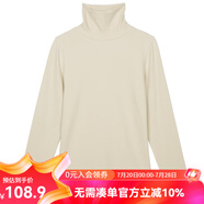 雲上生活秋冬復古休閑磨毛暖絨打底衫溫暖內搭長(cháng)袖高領(lǐng)T恤T6676F 茶白色 S
