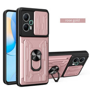 佳維若適用紅米NOTE11手機(jī)殼note10pro新款滑蓋插卡支架款note11tpro+創(chuàng)意新款NOTE10 5G磁吸支架11R軟殼 【玫瑰金】利甲推拉窗+保護(hù)膜+支架 紅米NOTE11