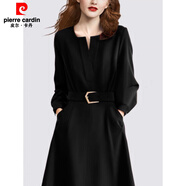 皮爾卡丹（pierre cardin）剪標女裝V領(lǐng)連衣裙感A字裙商場(chǎng)撤柜尾單 黑色 長(cháng)袖 L 【專(zhuān)柜/商場(chǎng)/撤回】