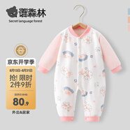 貝肽斯嬰兒衣服秋季新生兒連體衣寶寶四季款純棉長(zhǎng)袖嬰兒睡衣空調(diào)哈衣 （夾棉款）密語(yǔ)森林 59cm