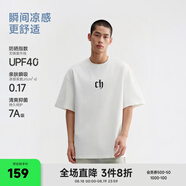 CHINISM  CH赤塵美式?jīng)龈兴俑啥绦鋞恤男士夏季潮流寬松休閑五分袖上衣 白色 M