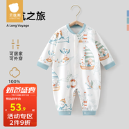 貝肽斯嬰兒連體衣新生兒連身衣春秋無(wú)骨棉質(zhì)寶寶超萌外出哈衣爬服 遠(yuǎn)航之旅（單件裝） 90cm
