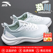 安踏（ANTA）女鞋運動鞋女生夏季網(wǎng)面透氣跑步鞋軟底減震輕便休閑慢跑鞋子 【網(wǎng)面透氣】象牙白/氫氧綠-3 37.5 (235mm)