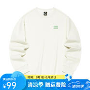361°361運動衛(wèi)衣男裝2024秋季加絨保暖寬松套頭男士休閑圓領(lǐng)簡約上衣 奶糖白 3XL