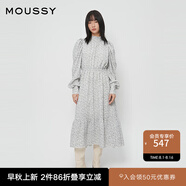 moussy 新品法式田園風(fēng)花邊立領(lǐng)碎花連衣裙028HAZ30-1331 015花紋白色 S 00001/S