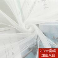 3米寬蚊帳布料加密軟網(wǎng)紗布2.1米寬白色網(wǎng)紗窗簾紗幔細孔裝飾紗布 米白 2.8米寬X3米長(cháng)（多件不裁斷）