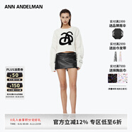 ANN ANDELMAN【精選6折】秋冬新品粗花LOGO長(zhǎng)袖白色套頭短款毛衣 白色 M