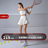 Monster Guardians運(yùn)動(dòng)半身裙女 高腰顯瘦雙層打底防走光戶外休閑網(wǎng)球短裙 本白色 M