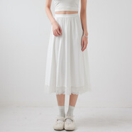 薇施蓮旗袍內襯裙防走光漢服襯裙半身長(cháng)裙安全裙白色蕾絲花邊馬面打底裙 蕾絲邊白色70cm【約2米裙擺】 均碼 75-130斤