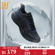 361度男鞋運動鞋飛魚雨屏秋季黑色雨天通勤鞋防潑水緩震常規(guī)跑鞋 曜石黑/煙灰 44