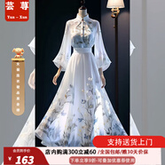 蕓蕁裙子女夏季2025新款新中式國(guó)風(fēng)穿搭女新款漢服襯衫上衣漢元素半身 白色襯衫+國(guó)風(fēng)半身裙 3XL 建議160-180斤