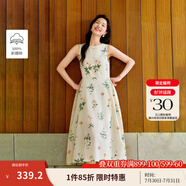 茵曼植物碎花女裝無袖連衣裙浪漫度假風(fēng)寬松2025夏季新品花苞長裙子 杏色【好評返現(xiàn)】 M
