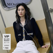 MO&Co.學(xué)院風(fēng)短款千金針織衫上衣女小香風(fēng)針織開衫針織衫女摩安珂 黑色-第2批 M 165
