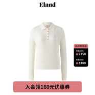 ELAND【可機洗羊毛】衣戀毛衣女甜美風長袖直筒顯瘦上衣25夏新款 象牙白/白色(39)Ivory M /165