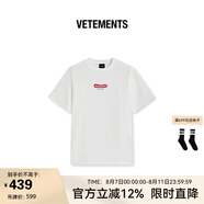 VETEMENTS正品 270g重磅立體印花純棉100%高端輕奢t恤男女士潮牌寬松半短袖 乳白 M