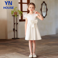 衣諾坊女童禮服裙高端公主裙白色女孩鋼琴主持人演出服周歲婚禮花童禮服