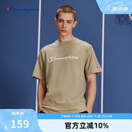 Champion冠軍情侶t恤男24春夏純棉短袖上衣 淺卡其色 L