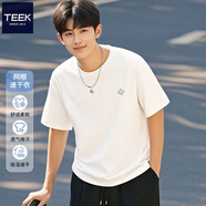 TEEK簡(jiǎn)約百搭男生短袖t恤衫 2025夏季速干上衣青少年時(shí)尚潮流男裝夏裝 STB01BS白色 L