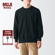 無印良品（MUJI） 男式 緊密編織毛圈運(yùn)動衫男士男生秋裝套頭長袖衛(wèi)衣潮流ABG03A2A 黑色 S （165/84A）