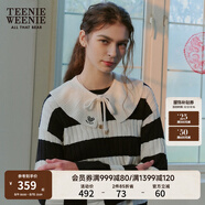 Teenie Weenie小熊女裝春季簡(jiǎn)約風(fēng)學(xué)院風(fēng)條紋紅色毛衣兩穿毛針織衫 藏青色 M 165