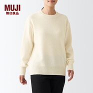 無印良品（MUJI）女式 美利奴羊毛中針距圓領(lǐng)毛衣長袖多彩針織衫女款秋季 BAH11A2A 原色 XS (150/76A)