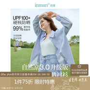 茵曼UPF100+防曬衣女夏時(shí)尚襯衫外套 淺藍(lán)色 L