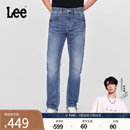 Lee【張凌赫代言】春夏731舒適中腰錐形懷舊復(fù)古藍(lán)色休閑男牛仔褲 中藍(lán)色 29
