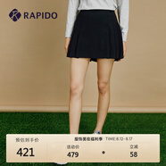 Rapido靂霹道春秋女士GOLF高爾夫百褶裙休閑運動半身裙CP3127Z01 黑色 L 165/70A