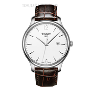 天梭（TISSOT）瑞士俊雅系列石英防水皮帶男表手表T063.60.16.037.00 T063.610.16.037.00