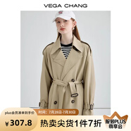 VEGA CHANG風(fēng)衣外套女2025年春秋新款中長款高級感純色大衣 摩卡棕 L
