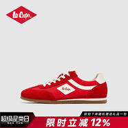 LEE COOPER紅色薄底德訓(xùn)鞋男鞋2025秋季新款百搭軟底休閑鞋戶外運(yùn)動(dòng)男鞋子 紅色 40