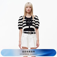 RE'VAN芮范夏季新品設(shè)計師款俏皮蝴蝶結(jié)內(nèi)搭背心條紋毛衣RN30601075 橫條紋 M/38