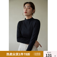 獨(dú)束大碼女裝【發(fā)熱防靜電】百搭打底衫女顯瘦秋冬新款胖mm針織衫 靜謐黑 M