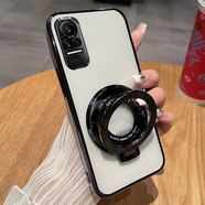 特克（TEKK）適用于 于小米civi1s手機(jī)保護(hù)殼xiaomicivi1s保護(hù)矽 閃粉-炫酷黑透明電鍍送全屏膜同款支架 小米 Civi 1S